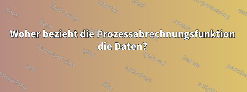 Woher bezieht die Prozessabrechnungsfunktion die Daten?