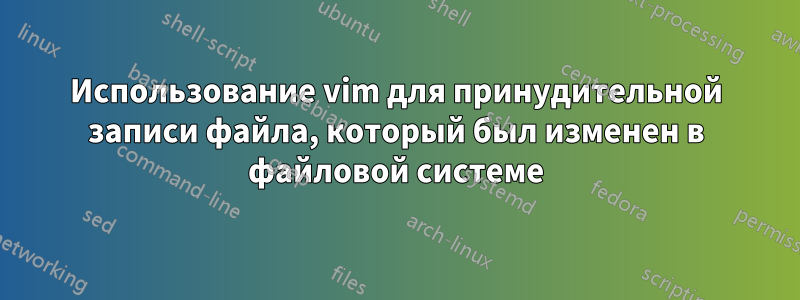 Использование vim для принудительной записи файла, который был изменен в файловой системе