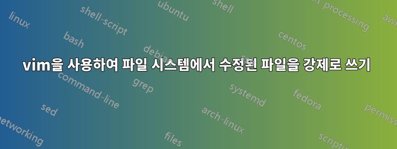 vim을 사용하여 파일 시스템에서 수정된 파일을 강제로 쓰기