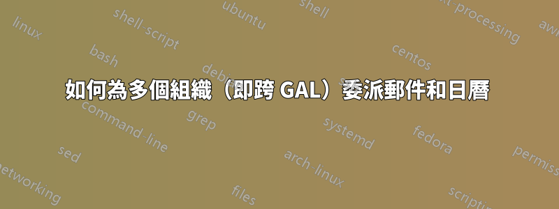 如何為多個組織（即跨 GAL）委派郵件和日曆