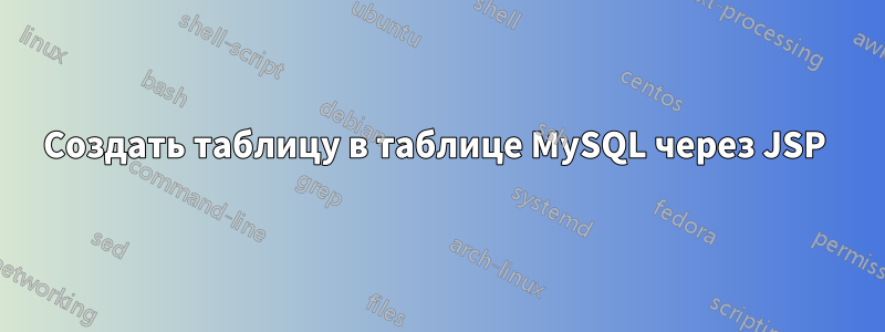 Создать таблицу в таблице MySQL через JSP 