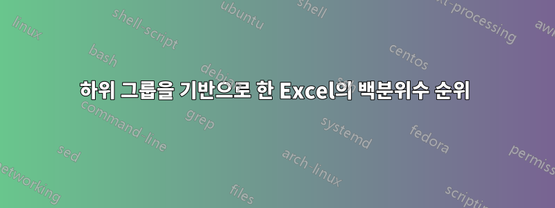 하위 그룹을 기반으로 한 Excel의 백분위수 순위