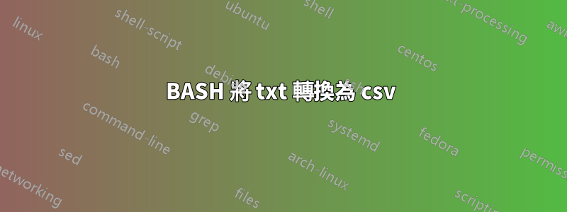 BASH 將 txt 轉換為 csv