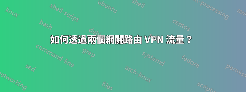 如何透過兩個網關路由 VPN 流量？