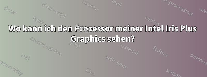 Wo kann ich den Prozessor meiner Intel Iris Plus Graphics sehen?