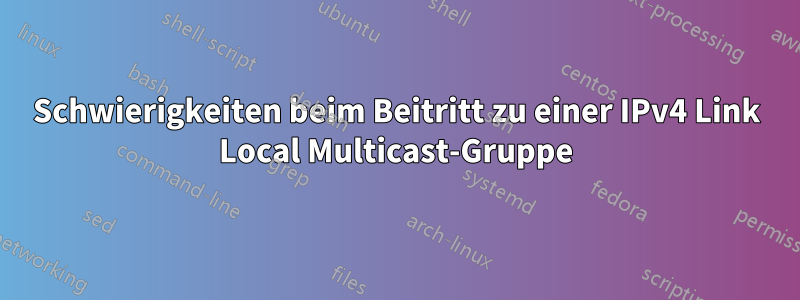 Schwierigkeiten beim Beitritt zu einer IPv4 Link Local Multicast-Gruppe