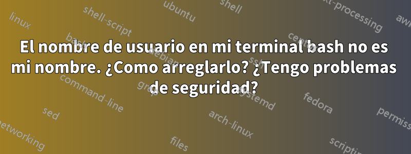 El nombre de usuario en mi terminal bash no es mi nombre. ¿Como arreglarlo? ¿Tengo problemas de seguridad?