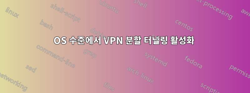 OS 수준에서 VPN 분할 터널링 활성화