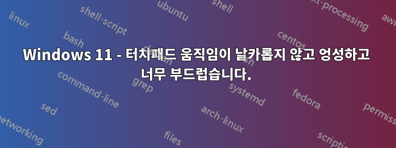 Windows 11 - 터치패드 움직임이 날카롭지 않고 엉성하고 너무 부드럽습니다.