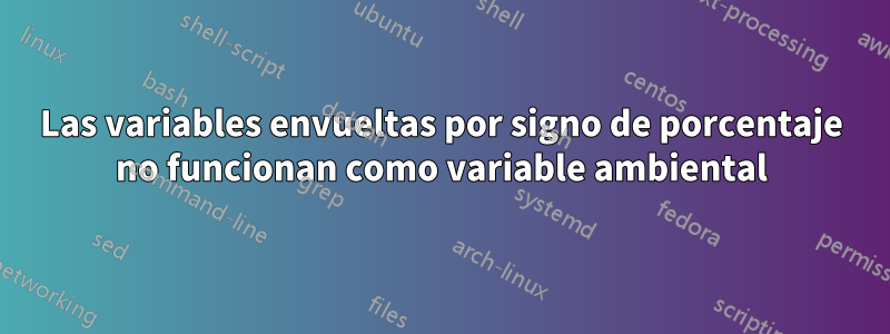 Las variables envueltas por signo de porcentaje no funcionan como variable ambiental