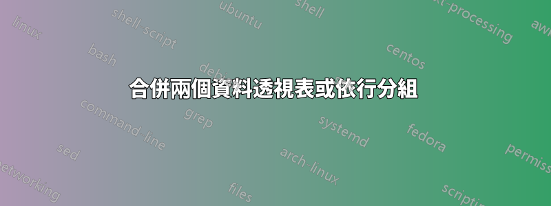 合併兩個資料透視表或依行分組