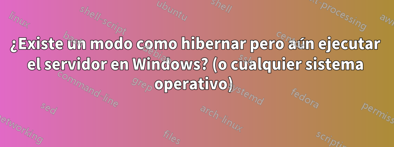 ¿Existe un modo como hibernar pero aún ejecutar el servidor en Windows? (o cualquier sistema operativo) 