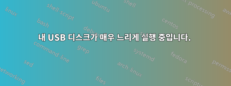 내 USB 디스크가 매우 느리게 실행 중입니다.