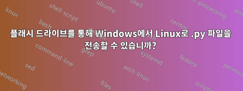 플래시 드라이브를 통해 Windows에서 Linux로 .py 파일을 전송할 수 있습니까?