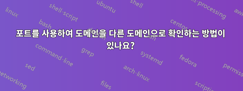 포트를 사용하여 도메인을 다른 도메인으로 확인하는 방법이 있나요?