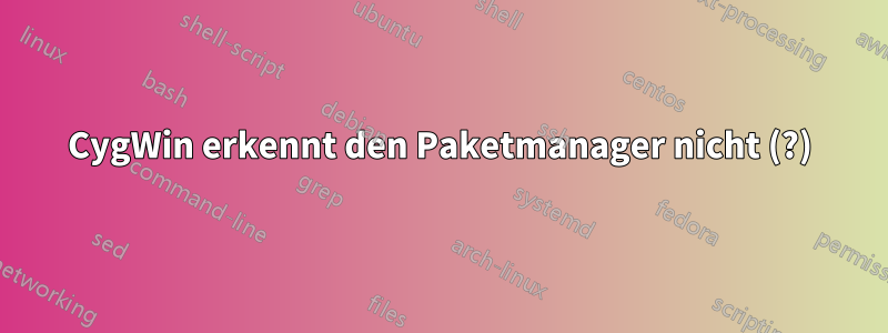 CygWin erkennt den Paketmanager nicht (?)