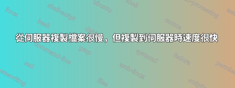 從伺服器複製檔案很慢，但複製到伺服器時速度很快