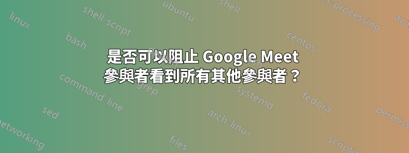 是否可以阻止 Google Meet 參與者看到所有其他參與者？