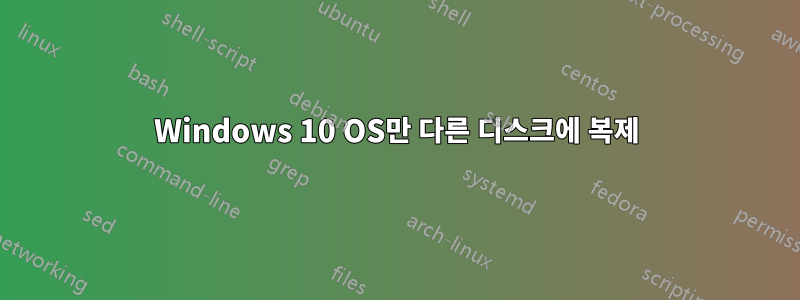 Windows 10 OS만 다른 디스크에 복제