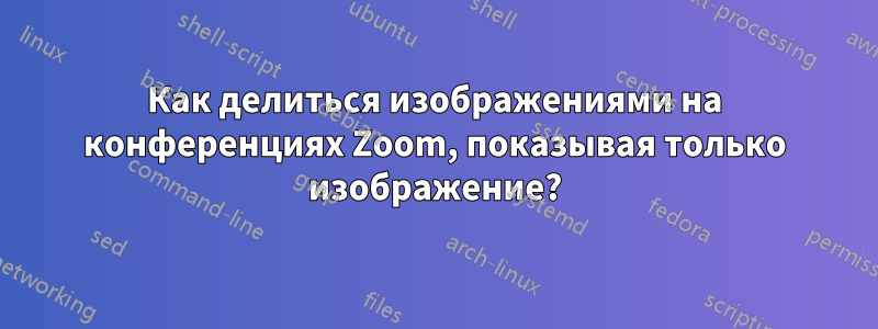 Как делиться изображениями на конференциях Zoom, показывая только изображение?