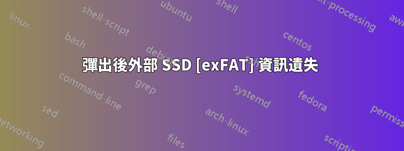 彈出後外部 SSD [exFAT] 資訊遺失