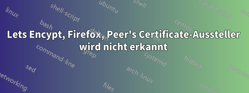 Lets Encypt, Firefox, Peer's Certificate-Aussteller wird nicht erkannt