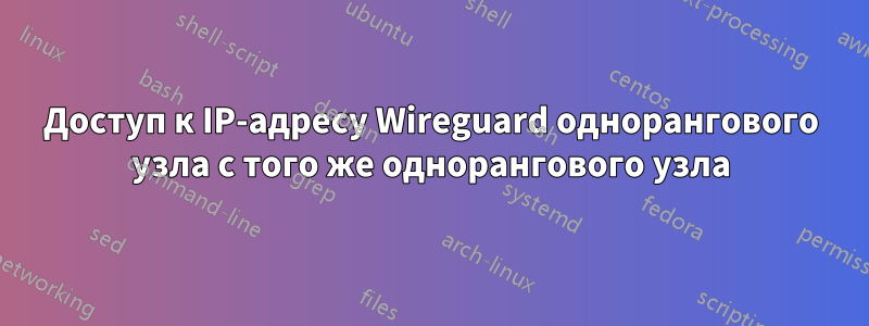 Доступ к IP-адресу Wireguard однорангового узла с того же однорангового узла