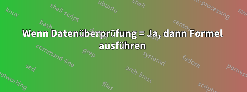 Wenn Datenüberprüfung = Ja, dann Formel ausführen