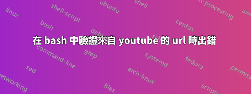 在 bash 中驗證來自 youtube 的 url 時出錯