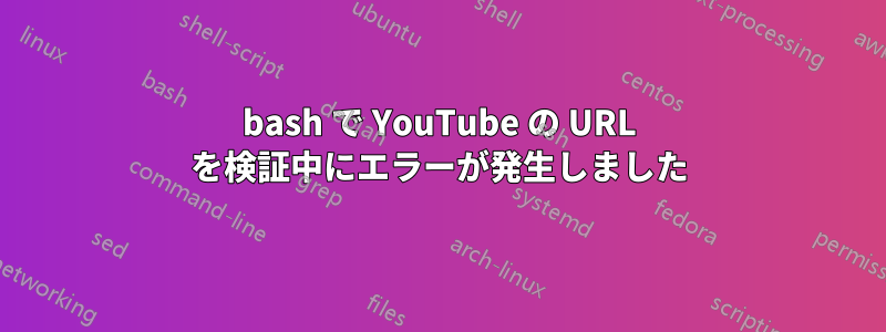 bash で YouTube の URL を検証中にエラーが発生しました