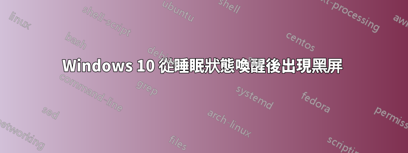 Windows 10 從睡眠狀態喚醒後出現黑屏