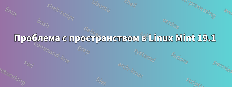 Проблема с пространством в Linux Mint 19.1