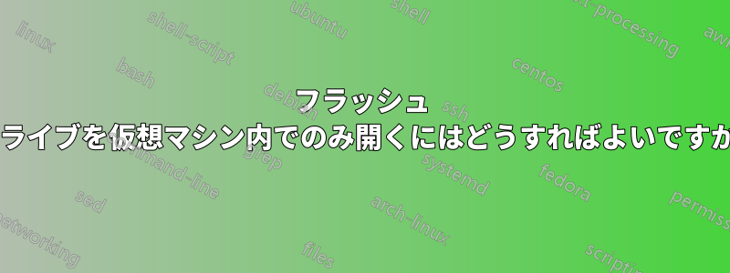 フラッシュ ドライブを仮想マシン内でのみ開くにはどうすればよいですか?