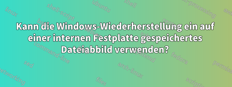 Kann die Windows-Wiederherstellung ein auf einer internen Festplatte gespeichertes Dateiabbild verwenden?