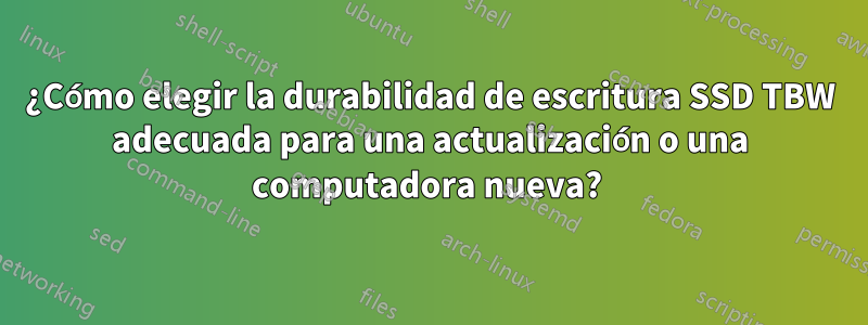 ¿Cómo elegir la durabilidad de escritura SSD TBW adecuada para una actualización o una computadora nueva? 