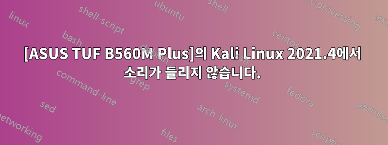 [ASUS TUF B560M Plus]의 Kali Linux 2021.4에서 소리가 들리지 않습니다.
