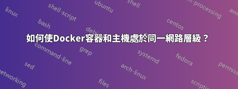 如何使Docker容器和主機處於同一網路層級？