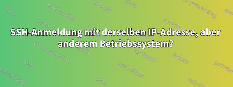 SSH-Anmeldung mit derselben IP-Adresse, aber anderem Betriebssystem?