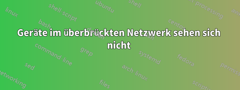 Geräte im überbrückten Netzwerk sehen sich nicht