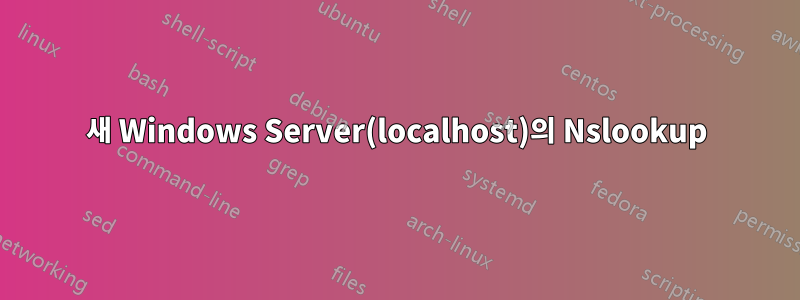 새 Windows Server(localhost)의 Nslookup