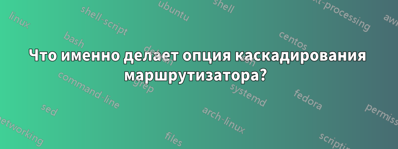 Что именно делает опция каскадирования маршрутизатора? 