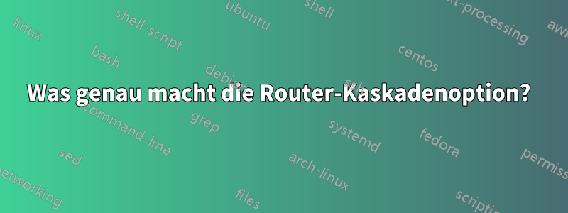 Was genau macht die Router-Kaskadenoption? 