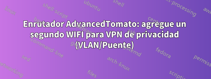 Enrutador AdvancedTomato: agregue un segundo WIFI para VPN de privacidad (VLAN/Puente)