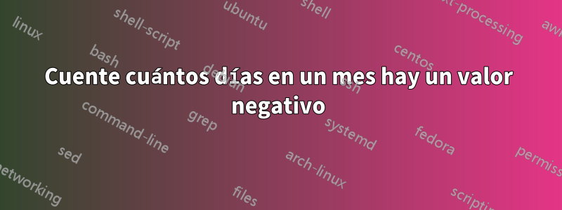 Cuente cuántos días en un mes hay un valor negativo