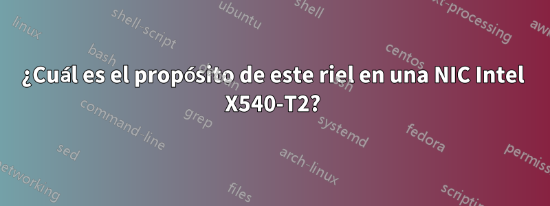 ¿Cuál es el propósito de este riel en una NIC Intel X540-T2?