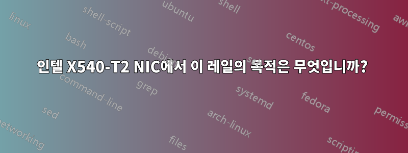 인텔 X540-T2 NIC에서 이 레일의 목적은 무엇입니까?