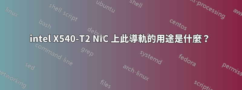 intel X540-T2 NIC 上此導軌的用途是什麼？