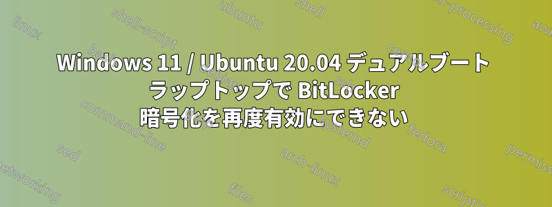 Windows 11 / Ubuntu 20.04 デュアルブート ラップトップで BitLocker 暗号化を再度有効にできない