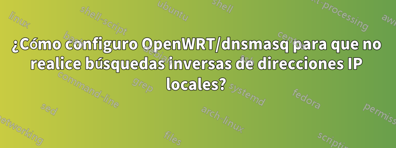 ¿Cómo configuro OpenWRT/dnsmasq para que no realice búsquedas inversas de direcciones IP locales?