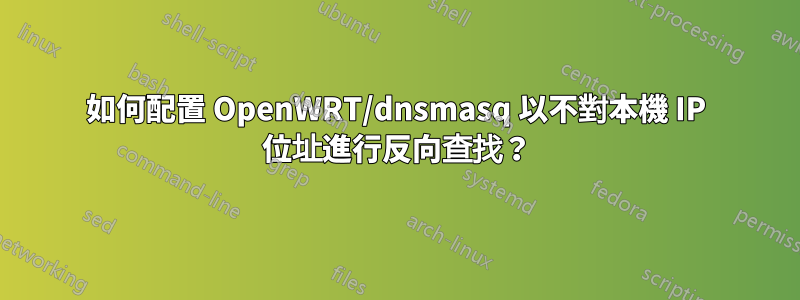 如何配置 OpenWRT/dnsmasq 以不對本機 IP 位址進行反向查找？